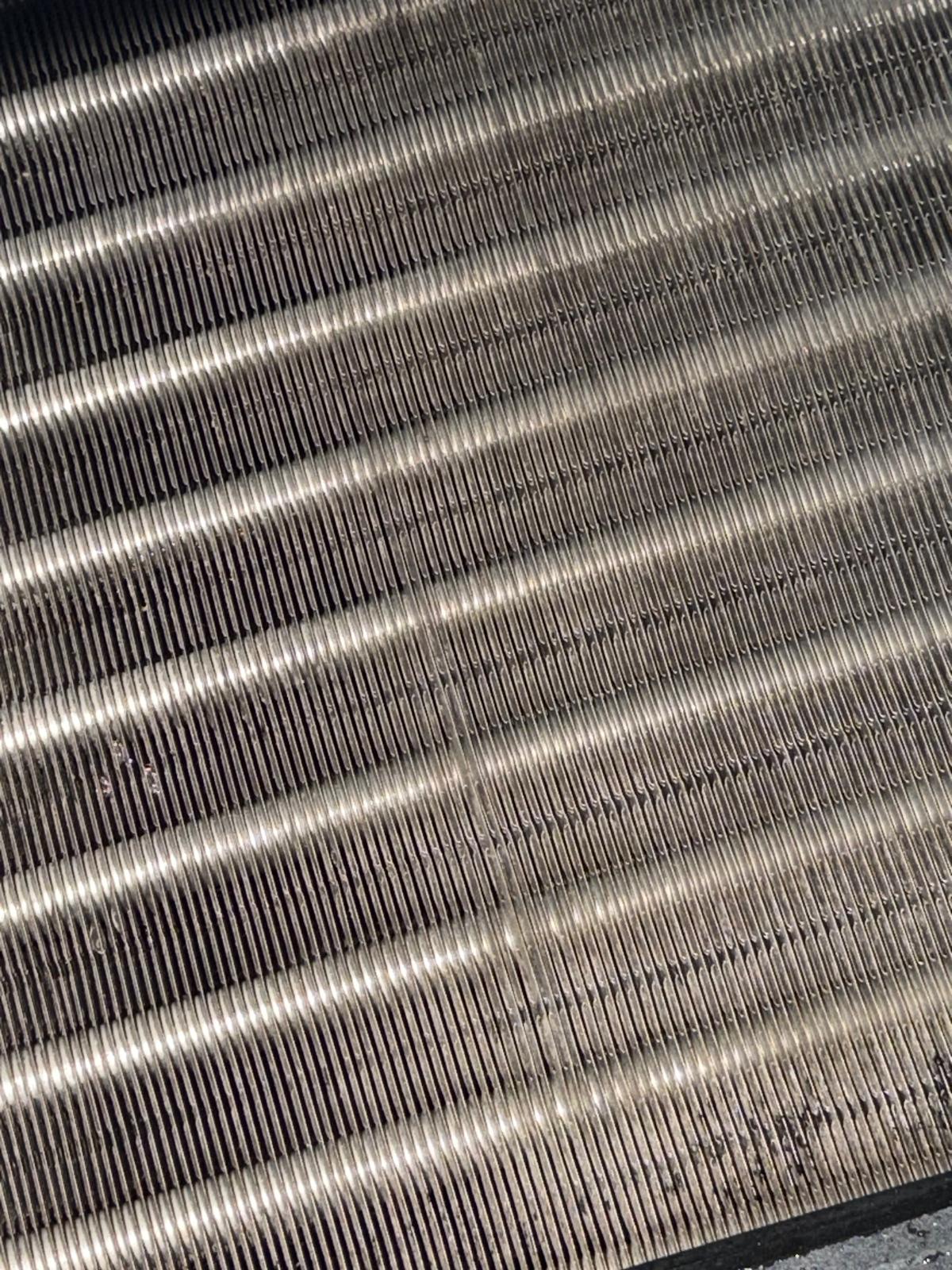 Cleaned HVAC coil fins