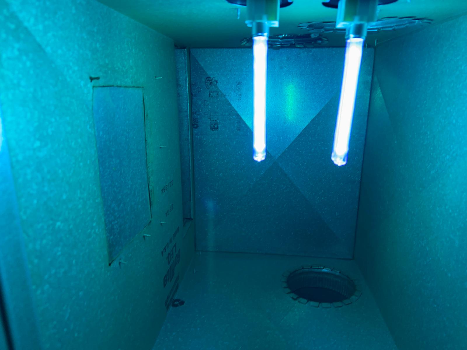 UV lights installed in an HVAC system